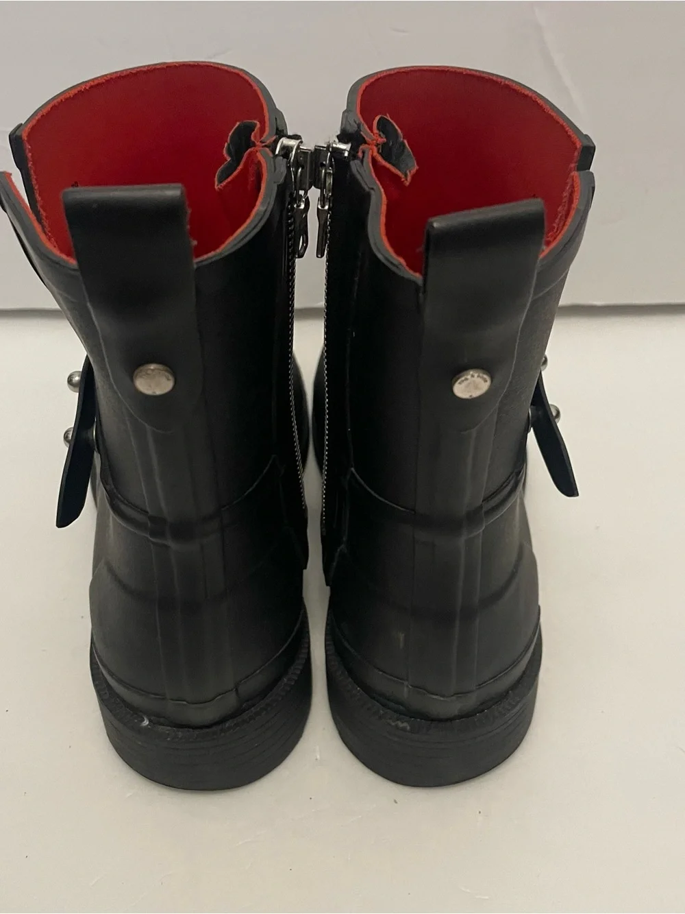 Rag & Bone Black Rubber Rain Boots Women's EU 39 Waterproof Moto Ankle Boots 8.5